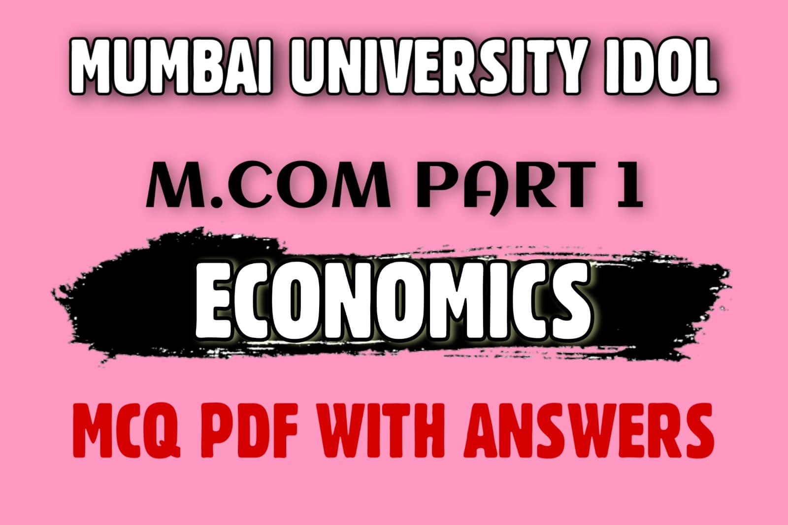 M.com part 1 economics mcq pdf