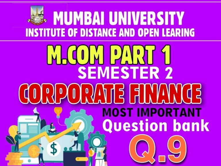 M.com sem 2 corporate finance question papers with answers pdf mumbai university