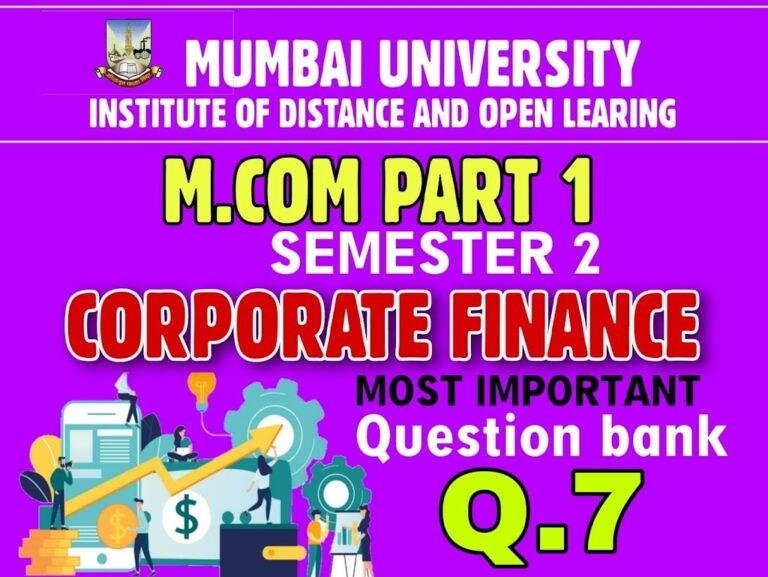 Corporate finance mumbai university solved question papers download pdf