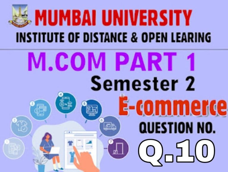 Mcom Master Of Commerce Semester 2 Question Papers | E-commerce Important